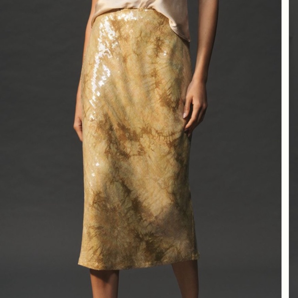 EUC Anthropologie Tilda Sequin Slip Skirt